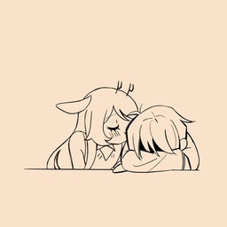 5_fingers ambiguous_gender anthro antlers blush breasts duo female female/ambiguous fingers hair horn infatuation kissing long_hair looking_aside resting smile nashi deltarune undertale_(series) kris_dreemurr noelle_holiday deer human mammal new_world_deer reindeer 1:1 2d_animation animated frame_by_frame no_sound short_playtime video