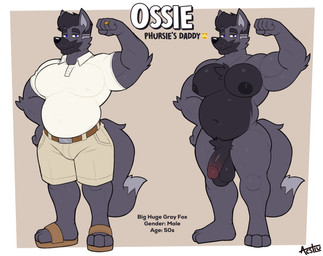 3_toes 5_fingers anthro balls beard beer_belly big_muscles big_pecs black_balls black_body black_fur black_nipples black_penis blue_eyes bottomwear chest_tuft clothed clothed/nude clothed_anthro clothed_male clothing darkened_nipples digit_ring facial_hair feet fingers flaccid flexing flexing_bicep footwear fur genitals glans huge_pecs humanoid_genitalia humanoid_penis jewelry male mature_anthro mature_male musclegut muscular muscular_anthro muscular_male navel nipples nude nude_anthro nude_male pecs penis pink_glans plantigrade pubes purple_eyes ring sandals shoes shorts simple_background solo text toes tuft wedding_ring acstlu ossie_(acstlu) canid canine fox grey_fox mammal urocyon 2025 absurd_res english_text hi_res model_sheet signature