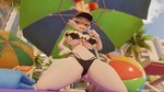 anthro ball beach big_breasts bikini breasts clothing dessert detailed_background female food hat headgear headwear ice_cream orange_eyes palm_tree parasol plant public solo spread_legs spreading swimwear towel tree two-piece_swimsuit white_body romandoom valorlynz_(modeler) blender_cycles nintendo pokemon bunni_(valorlynz) fan_character generation_8_pokemon lagomorph mammal pokemon_(species) scorbunny 3d_(artwork) blender_(artwork) digital_media_(artwork) hi_res