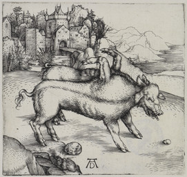 2_tails 4_arms 4_legs ambiguous_feral ambiguous_gender bridge castle cloven_hooves detailed_background feral fur grass hooves multi_arm multi_limb multi_tail open_mouth outside plant rock shrub side_view solo standing tail tail_tuft tongue tongue_out tree tuft unguligrade unusual_anatomy albrecht_durer public_domain domestic_pig mammal suid suine sus_(pig) 1496 15th_century absurd_res ancient_art hatching_(art) hi_res monochrome shaded signature traditional_media_(artwork)