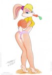 anthro barefoot basketball breasts butt carrot clothing feet female food panties pawpads paws plant scut_tail short_tail soles solo sport tail toes underwear vegetable tirashanks_(artist) looney_tunes space_jam warner_brothers lola_bunny hare lagomorph leporid mammal rabbit