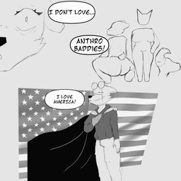 ambiguous_anthro ambiguous_gender american_flag animated_gif anthro big_breasts bottomless breasts cape clothed clothing crouching dialogue featureless_crotch female fur group holidays hoodie horn looking_at_viewer looking_back looking_back_at_viewer lyrics male scar silhouette tail topwear united_states_of_america luckyhomie 4th_of_july chainsaw_man lucky_(luckyhomie) war_devil_(chainsaw_man) ambiguous_species deer equid equine horse hybrid mammal animated digital_media_(artwork) monochrome short_playtime