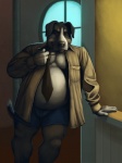 canine chubby clothing dog male necktie nikolaiswiss open_shirt overweight shirt solo sugarboy underwear undressing
Rating: Safe
Score: 7
User: toboe
Date: August 17, 2013