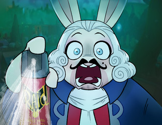 3_fingers anthro black_eyebrows black_facial_hair black_mustache blue_clothing blue_suit buckteeth clothed clothed_anthro clothed_male clothing cloud cravat curly_hair eyebrows facial_hair fingers fur grey_hair hair hand_pawpads long_ears looking_at_viewer male male_anthro markings mole_(marking) mustache noseless open_mouth outside pawpads pink_tongue plant red_clothing red_topwear red_vest rock scared screencap screencap_background solo spray_can suit tan_body tan_inner_ear tan_pawpads tan_skin teeth text tongue topwear tree vest white_body white_cravat white_fur themagicbrew mario_bros mario_plus_rabbids_kingdom_battle nintendo raid_(brand) raving_rabbids rayman_(series) ubisoft victor_van_dort_spraying_raid_and_screaming phantom_of_the_bwahpera ghost hybrid lagomorph mammal rabbid spirit bust_portrait crossover english_description english_text portrait shaded