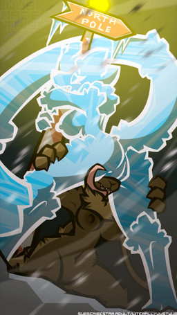 anthro breasts brown_body brown_fur claws cunnilingus digitigrade duo elemental_clothes female female/female frozen fur genitals hug hugging_object kneeling leg_grab long_tail long_tongue looking_pleasured low-angle_view neck_tuft night nipples nude oral pole sex sharp_teeth snow snowing tail tan_body tan_fur teeth text tongue tuft vaginal vulva wub_(artist) hadva_(wub) kreampie_(wub) bovid canid canine canis caprine caprine_demon demon goat goat_demon mammal wolf hi_res signature url watermark