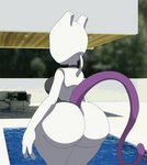 2021 2d_animation angry animated big_butt bikini_thong bouncing_butt breast_jiggle breasts butt butt_jiggle butt_slap cleavage clenched_teeth clothed clothing female fist frame_by_frame generation_1_pokemon hi_res huge_butt jiggling legendary_pokemon looking_at_viewer looking_back mewtwo nintendo pokemon pokemon_(species) poolside pose purple_eyes short_playtime slap solo spank_marks spanking swimming_pool swimwear tail tansau teeth thick_thighs turning_around under_boob water