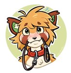 anthro biting_leash collar fur holding_leash holding_object leash male orange_body orange_fur solo dexidoodles torkle ailurid mammal red_panda hi_res