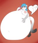 anthro belly belly_inflation big_belly blush breasts butt female flustered huge_belly hyper hyper_belly inflation liquid_inflation nipples nude solo xchiseaxmargaritax alexis_(xausr32) domestic_ferret mammal mustelid musteline true_musteline weasel hi_res