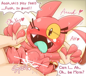 abdominal_bulge blood blue_tongue bodily_fluids censor_bar claws clitoris cum cum_in_vagina cum_inside dialogue duo ejaculation fangs female first_person_view genital_fluids genitals hand_holding heart_symbol human_on_humanoid impregnation_request ineffective_censorship interspecies legs_up loli looking_at_viewer lying male male/female narrow_hips nude on_back one_eye_closed open_mouth penetration penis red_body red_skin scratching sex simple_background size_difference speech_bubble spread_legs spreading sweat tears teeth text thin_calves thin_legs thin_thighs tongue tongue_out vaginal vaginal_penetration vulva wings yellow_sclera young young_female young_humanoid punimofu satina_(series) satina human humanoid imp mammal censored english_text hi_res