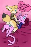 anthro bedding bedding_background bodily_fluids clothed clothing cum cum_inside duo female feral genital_fluids gloves half_naked handwear male male/female sex training battle_fennec squeesh22 nintendo pokemon battle_fennec_(character) squish_(squeesh22) canid canine eeveelution espeon felid feline fox generation_2_pokemon mammal pokemon_(species) 2:3 hi_res