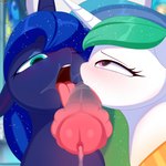 collaborative collaborative_fellatio collaborative_sex fellatio fellatio_sandwich female feral genitals group group_sex horn licking male male/female oral penile penis penis_lick sex sideways_oral threesome tongue tongue_out nording friendship_is_magic hasbro my_little_pony mythology princess_celestia_(mlp) princess_luna_(mlp) equid equine horse mammal mythological_creature mythological_equine unicorn 1:1 absurd_res hi_res indirect_incest_(lore) sibling_(lore) sister_(lore) sisters_(lore)