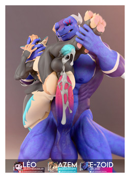 abs animal_genitalia anthro balls big_balls big_muscles big_pecs big_penis bodily_fluids cum cum_dripping_from_penis cum_in_ass cum_inside cum_on_penis cumshot ejaculation erection genital_fluids genitals horn huge_balls huge_penis humanoid_genitalia humanoid_penis hyper hyper_balls hyper_genitalia hyper_penis knot knotted_penis male male/male muscular muscular_anthro muscular_male nipples nude pecs penis sheath size_difference vein veiny_penis azemkek leodamodeler_(modeler) mythology azem_(azemkek) zoid_(e-zoid) canid canine dragon draksune fox fox_spirit hybrid mammal mythological_creature mythological_scalie scalie absurd_res hi_res