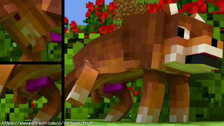 angry animal_genitalia animal_penis anus balls butt canine_genitalia canine_penis detailed_background ears_outwards erection feral flower genitals knot low-angle_view male multiple_angles open_mouth outside penis pivoted_ears plant presenting presenting_anus presenting_hindquarters presenting_penis raised_leg rear_view saggy_balls sheath solo tail text cirtuusfruit microsoft minecraft mojang xbox_game_studios canid canine canis mammal rusty_wolf_(minecraft) wolf wolf_(minecraft) 16:9 3d_(artwork) digital_media_(artwork) hi_res widescreen