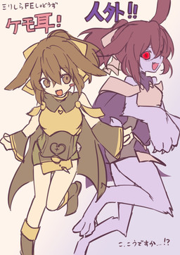 alternate_species anthro brown_eyes brown_hair clothed clothing corruption digitigrade dress feet female fur furrification glowing glowing_eyes hair hindpaw open_mouth open_smile paws red_eyes skin_fang smile solo text white_body white_fur i_was_a_b fire_emblem fire_emblem_echoes fire_emblem_gaiden fire_emblem_shadows nintendo delthea_(fire_emblem) animal_humanoid humanoid lagomorph lagomorph_humanoid leporid leporid_humanoid mammal mammal_humanoid rabbit rabbit_humanoid digital_media_(artwork) hi_res japanese_text sketch translation_request