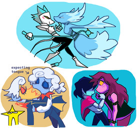 ambiguous_gender anthro being_watched cloud eyes_closed face_to_face female female/ambiguous female/female freckles group human_on_anthro imminent_kiss interspecies kissing looking_at_another machine male male/female romantic romantic_couple water quiettomato deltarune undertale_(series) elnina_(deltarune) kris_dreemurr lanino_(deltarune) miss_mizzle susie_(deltarune) tasque_manager the_original_starwalker air_creature darkner digital_creature elemental_creature human humanoid living_cloud mammal mizzle_(deltarune) reptile robot scalie water_creature multiple_scenes