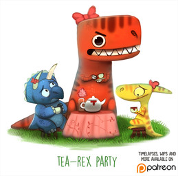 beverage black_eyes bow_(feature) claws container cup fangs female feral furniture grass group humor plant pun scared simple_background stool table tablecloth tea tea_cup teapot teeth text visual_pun white_background yellow_eyes piper_thibodeau ceratopsian dinosaur hadrosaurid ornithischian ornithopod prehistoric_species reptile scalie theropod triceratops tyrannosaurid tyrannosauroid tyrannosaurus tyrannosaurus_rex digital_media_(artwork) digital_painting_(artwork) english_text painting_(artwork)