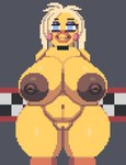 anthro areola beak big_areola big_breasts big_nipples breasts female genitals huge_areola huge_breasts machine mature_female narrowed_eyes navel nipples pussy solo thick_thighs yellow_body ssspankeer five_nights_at_freddy's five_nights_at_freddy's_2 scottgames toy_chica_(fnaf) animatronic avian bird chicken galliform gallus_(genus) phasianid robot 2024 absurd_res digital_media_(artwork) hi_res pixel_(artwork)