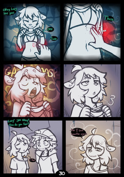 5_fingers abdominal_scar ahoge anthro bikini biped bodily_fluids breasts clothed clothed_anthro clothed_female clothing clothing_lift dialogue duo eyebrow_through_hair eyebrows eyes_closed facial_piercing female fingers front_view gasp hair hat headgear headwear lip_piercing navel open_mouth piercing scar shirt shirt_lift smile speech_bubble standing swimwear t-shirt tears teeth text tongue topwear translucent translucent_hair two-piece_swimsuit wide_eyed mewgle lucy_(mewgle) raleigh_(mewgle) deer gulonine mammal marten mustelid musteline 2025 comic digital_drawing_(artwork) digital_media_(artwork) english_text hi_res