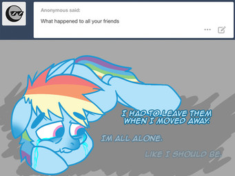 ambiguous_gender bodily_fluids crying depressing depression feral sad solo tears text wings unhinged_pony friendship_is_magic hasbro my_little_pony mythology rainbow_dash_(mlp) equid equine mammal mythological_creature mythological_equine pegasus 4:3 english_text female_(lore)
