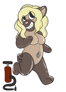 anthro blonde_hair female hair handle hose inanimate_transformation inflatable inflation pool_toy pump simple_background solo toy transformation unknown_artist animate_inanimate domestic_cat felid feline felis living_inflatable mammal siamese_cat hi_res source_request