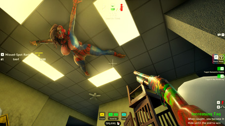 anthro big_breasts big_butt bodypaint breasts butt drawing_(action) drawing_(object) fangs female first_person_view gaming hiding in_video_game looking_at_viewer markings paint_on_butt painted_breasts painted_butt piercing playing_video_game sabertooth_(anatomy) shooting smile solo teeth thick_thighs mixedtoofer marvel meccha_chameleon spider-man_(series) toofer felid lion mammal pantherine tiger absurd_res hi_res