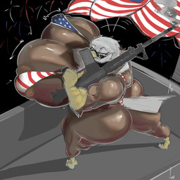 american_flag areola big_breasts big_butt bra breasts brown_areola brown_body brown_fur brown_nipples butt clothing eyewear female fur glasses gun holidays huge_breasts huge_butt huge_thighs hyper hyper_breasts hyper_thighs nipples ranged_weapon smoke solo thick_thighs underwear united_states_of_america weapon lonneva 4th_of_july accipitrid accipitriform avian bird eagle 1:1 2025 hi_res tagme