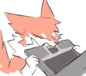 ambiguous_gender anthro biting_object cheek_tuft circle_eyebrows computer electronics eyebrows eyes_closed facial_tuft fangs fur head_tuft holding_computer holding_laptop holding_object humor laptop multicolored_body multicolored_fur neck_tuft simple_background solo tail teeth tuft white_background white_body white_eyebrows white_fur wolf_frost canid canine canis mammal wolf 2023 hi_res icon meme