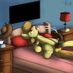 animal_genitalia balls bed blush braeburn_(mlp) brown_penis chinese_text cum cum_in_mouth cum_inside cum_on_chest cum_on_self equine erection fluffy_tail friendship_is_magic green_eyes hat horse horsecock lamp lightningnickel male mammal masturbation my_little_pony open_mouth penis pillow pony pubes solo spread_legs spreading text tissue_box tongue vajhoof vein veiny_penis vest
Rating: Explicit
Score: 5
User: Xectron
Date: February 22, 2014