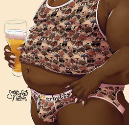 alcohol anthro beer belly belly_focus belly_peeking_out beverage big_belly biped brown_body brown_fur bulge claws clothed clothed_anthro clothed_male clothing finger_claws fingers fupa fur holding_beer holding_beverage holding_glass holding_object humanoid_hands jockstrap male moobs navel overweight overweight_anthro overweight_male shirt simple_background skimpy solo tank_top three-quarter_view topwear underwear yellow_background senor_nutria rudderbutts xavier_(rudderbutts) mammal mustelid otter sea_otter 2025 hi_res signature