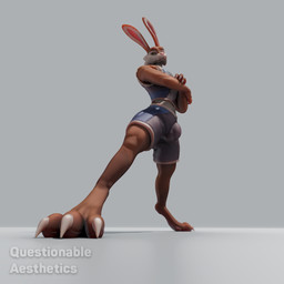 3_toes 4_fingers anthro big_bulge biped bottomwear brown_body brown_fur bulge clothing crossed_arms feet fingers fur green_eyes long_ears low-angle_view male muscular muscular_male pink_nose shirt shorts simple_background solo standing toes topwear questionable_aesthetics_(artist) questionable_aesthetics_(modeler) blender_cycles hare lagomorph leporid mammal 1:1 3d_(artwork) absurd_res blender_(artwork) digital_media_(artwork) hi_res