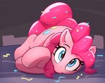 bed blue_eyes cutie_mark eyebrows eyelashes female feral furniture hair hooves long_hair looking_at_viewer lying on_bed on_side pink_body pink_hair pink_tail quadruped solo tail pabbley friendship_is_magic hasbro my_little_pony pinkie_pie_(mlp) earth_pony equid equine horse mammal pony 2024 absurd_res hi_res