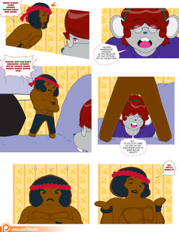 abs accessory anthro bdsm bondage bound buckteeth clothing cookie cosplay dialogue eyelashes eyewear female food freckled_face freckles fur furniture gingerbread gingerbread_cookie gingerbread_man glasses grey_body grey_fur greybluestudios group headband long_eyelashes male muscular muscular_male overweight overweight_anthro overweight_female pecs pink_eyes purple_clothing purple_shirt purple_topwear red_eyes shirt sofa speech_bubble teeth text topwear wearing_glasses dablueguy graybluestudios lazei rambo john_rambo penny_provolone animate_inanimate mammal mouse murid murine rodent 2019 absurd_res comic english_text hi_res