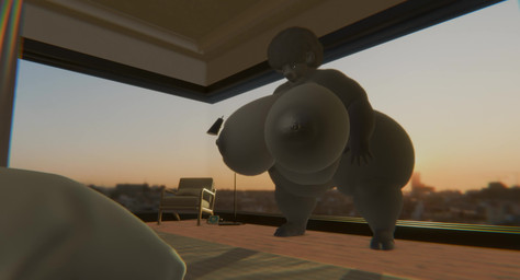 anthro areola big_breasts big_butt breasts butt female huge_breasts huge_butt hyper hyper_breasts inside masturbation nipples nude obese obese_female overweight overweight_female sex_toy solo window janos_bovem bovid bovine cattle mammal 3d_(artwork) 3d_animation absurd_res animated digital_media_(artwork) hi_res short_playtime sound video