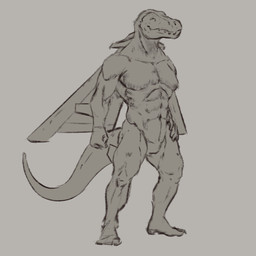 abs anthro eyes_closed featureless_crotch hand_on_hip male mouth_closed muscular muscular_anthro muscular_male nude pecs simple_background solo standing teeth unsigned upai dinosaur prehistoric_species reptile scalie 1:1 full-length_portrait hi_res monochrome portrait