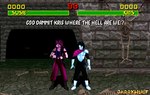 anthro armor black_hair clothed clothing duo female gameplay_mechanics gloves gui hair handwear health_bar humor male parody purple_body purple_hair screencap screencap_background style_emulation text timer epilepsy_warning garrywulf deltarune kris_where_are_we mortal_kombat undertale_(series) kris_(deltarune) susie_(deltarune) dinosaur human mammal prehistoric_species reptile scalie 2021 2_frame_animation animated digital_media_(artwork) english_text low_res meme pixel_(artwork) short_playtime signature