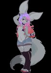 anthro bedroom_eyes boots bottomwear breasts chain clothed clothing collar colored_nails female fishnet_clothing fishnet_legwear footwear hair hotpants legwear multicolored_hair nails narrowed_eyes nipple_slip panties pasties seductive shoes shorts simple_background smile solo tail underwear trissyfen tris_(trissyfen) canid canine fennec_fox fox mammal true_fox alpha_channel hi_res
