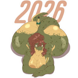 alcohol anthro ass_up beverage big_butt big_tail butt champagne champagne_bottle champagne_glass container cup drinking_glass female front_view glass glass_container glass_cup holidays huge_butt lying object_in_ass on_front solo tail wide_hips matt_user new_year new_year_2026 matt_(matt_user) crocodile crocodilian reptile scalie 1:1 2026 absurd_res hi_res trans_(lore) trans_woman_(lore)