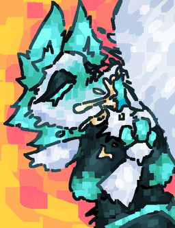 balls blue_eyes blue_penis blush blush_lines blushing_profusely bodily_fluids cum cum_in_mouth cum_inside cum_on_chest cum_on_face duo female floating_hands genital_fluids genitals glowing machine male male/female narrowed_eyes oral oral_penetration penetration penis scaliescum deltarune undertale_(series) tasque_manager darkner humanoid robot hi_res