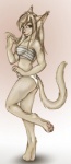 anthro biped breasts chest_wraps clothed clothing digitigrade feet female gradient_background hindpaw looking_at_viewer open_mouth panties pawpads paws simple_background skimpy solo standing tail underwear wraps anakuro twokinds basitin felid mammal digital_media_(artwork) full-length_portrait graphite_(artwork) hi_res mixed_media portrait traditional_media_(artwork)