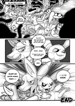 anthro blush clothing dialogue duo female forest male male/female plant text tree rathmutatio nintendo pokemon lemon_(lucario) risotti_(pikachu) arbok diglett generation_1_pokemon generation_4_pokemon geodude lucario parasect pikachu pokemon_(species) tentacruel absurd_res comic english_text hi_res monochrome