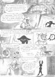 absurd_res anthro bovid caprine clothed clothing comic dialogue disney domestic_sheep english_text exclamation_point hi_res lagomorph leporid male mammal monochrome pvtscott rabbit sheep text zootopia