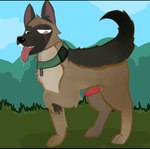 animal_genitalia animal_penis big_eyes black_body black_ears black_fur black_nose black_pawpads black_tail blind_eye blue_sky bodily_fluids brown_body brown_eyes brown_fur canine_genitalia canine_penis cheek_tuft chest_tuft claws cloud collar collar_only dark_body dark_fur dog_tags erection eye_scar facial_scar facial_tuft feral fur fur_tuft genitals glistening glistening_eyes glistening_nose grass green_collar head_tuft iris light_body light_fur looking_at_viewer male monotone_genitals monotone_penis monotone_tail multicolored_body multicolored_fur nude nude_male open_mouth outside pawpads paws penis pink_inner_ear pink_tongue plant pointy_ears prick_ears pupils raised_paw red_penis red_scar saliva saliva_on_tongue scar shadow sharp_teeth shrub sky snout solo tail teeth three-quarter_view tongue tongue_out tuft white_body white_fur littlelilith pixie_and_brutus brutus_(pixie_and_brutus) canid canine canis domestic_dog german_shepherd herding_dog mammal pastoral_dog 2025 absurd_res digital_drawing_(artwork) digital_media_(artwork) full-length_portrait hi_res letterbox portrait