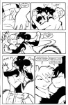 alex_(daria_mcgrain) anthro black_and_white comic daria_mcgrain dean_(daria_mcgrain) dialogue dominant dominant_male duo english_text genus_male hi_res male male/male monochrome pen_(artwork) tail text traditional_media_(artwork)