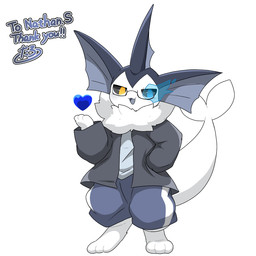 anthro anthrofied biped clothed clothing eyewear fin glasses heterochromia male open_mouth open_smile pokemorph semi-anthro smile solo tail tail_fin tontaro nintendo pokemon undertale_(series) nathan_s_(character) eeveelution generation_1_pokemon pokemon_(species) vaporeon 1:1 animated animated_gif short_playtime