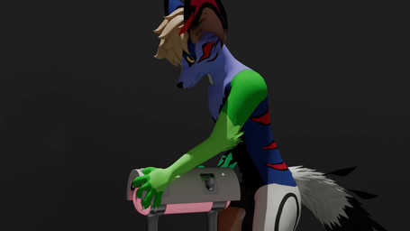 animal_genitalia animal_penis anthro bodily_fluids breeding_mount cum cumshot ejaculation equine_genitalia equine_penis flaring fur genital_fluids genitals male masturbation multicolored_body multicolored_fur orgasm penetrable_sex_toy penile penile_masturbation penis sex_toy solo baito kin_(baito) fennix 16:9 3d_(artwork) 3d_animation animated blender_(artwork) blender_cycles_(artwork) digital_media_(artwork) hi_res no_sound short_playtime video widescreen