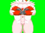 anthro big_breasts bouncing_breasts breasts claws duo featureless_breasts featureless_crotch female green_background larger_female looking_at_viewer simple_background size_difference smaller_female suggestive gittigiti nintendo pokemon generation_3_pokemon mammal pokemon_(species) zangoose 4:3 animated digital_media_(artwork) loop pixel_(artwork) pixel_animation short_playtime