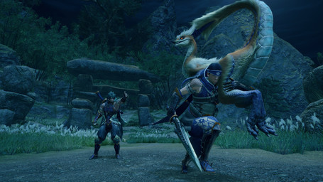 ambiguous_gender armor blue_body blue_scales butt carrying_another carrying_partner claws clothed clothing detailed_background duo_focus feral fur gesture grass group hair hand_gesture hand_on_leg holding_object lay_the_dragon looking_at_another looking_back male melee_weapon multicolored_body multicolored_fur multicolored_scales night open_mouth orange_body orange_fur outside plant raised_tail rock running scales screencap shoulder_carry smile sword tail teeth thumbs_up toe_claws tuft weapon white_body white_fur white_scales yellow_sclera ivorylagiacrus capcom monster_hunter bird_wyvern human izuchi mammal scalie 16:9 2022 3d_(artwork) 4k absurd_res blender_(artwork) digital_media_(artwork) hi_res meme widescreen