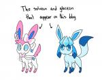 ambiguous_gender duo eeveelution english_text feral generation_4_pokemon generation_6_pokemon glaceon nintendo pokemon pokemon_(species) robosylveon simple_background sylveon text white_background