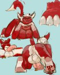 anthro anus balls big_breasts big_penis blue_background breasts butt claws death erection extreme_size_difference feet foot_crush fur genitals gore group hair hands_behind_head herm horn intersex macro micro nude nude_macro nude_micro penis raised_tail rear_view red_body red_fur simple_background sitting size_difference smile tail vulva white_body white_fur white_hair jeri_kleinlowe canid canine fox mammal 2009 4:5 colored guide_lines hi_res