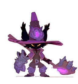 anthro armor belt black_body black_ears black_fur clothed clothed_anthro clothed_male clothing front_view fully_clothed fully_clothed_anthro fully_clothed_male fur furgonomic_hat furgonomic_headwear furgonomics gauntlets gloves handwear hat headgear headwear holding_object holding_staff looking_at_viewer magic_user male male_anthro narrowed_eyes pupils purple_clothing purple_hat purple_headwear rear_view simple_background slit_pupils solo staff standing white_background witch_hat yellow_sclera foresttherotten league_of_legends riot_games tencent veigar mammal yordle 2021 dated digital_media_(artwork) full-length_portrait hi_res portrait